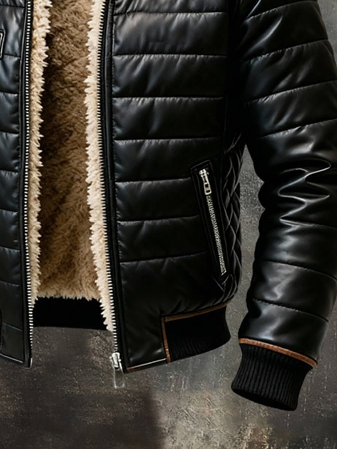 MAISON CLÉMENT PARIS™ | GIUBBOTTO TRAPUNTATO NERO CON FODERA IN SHERPA