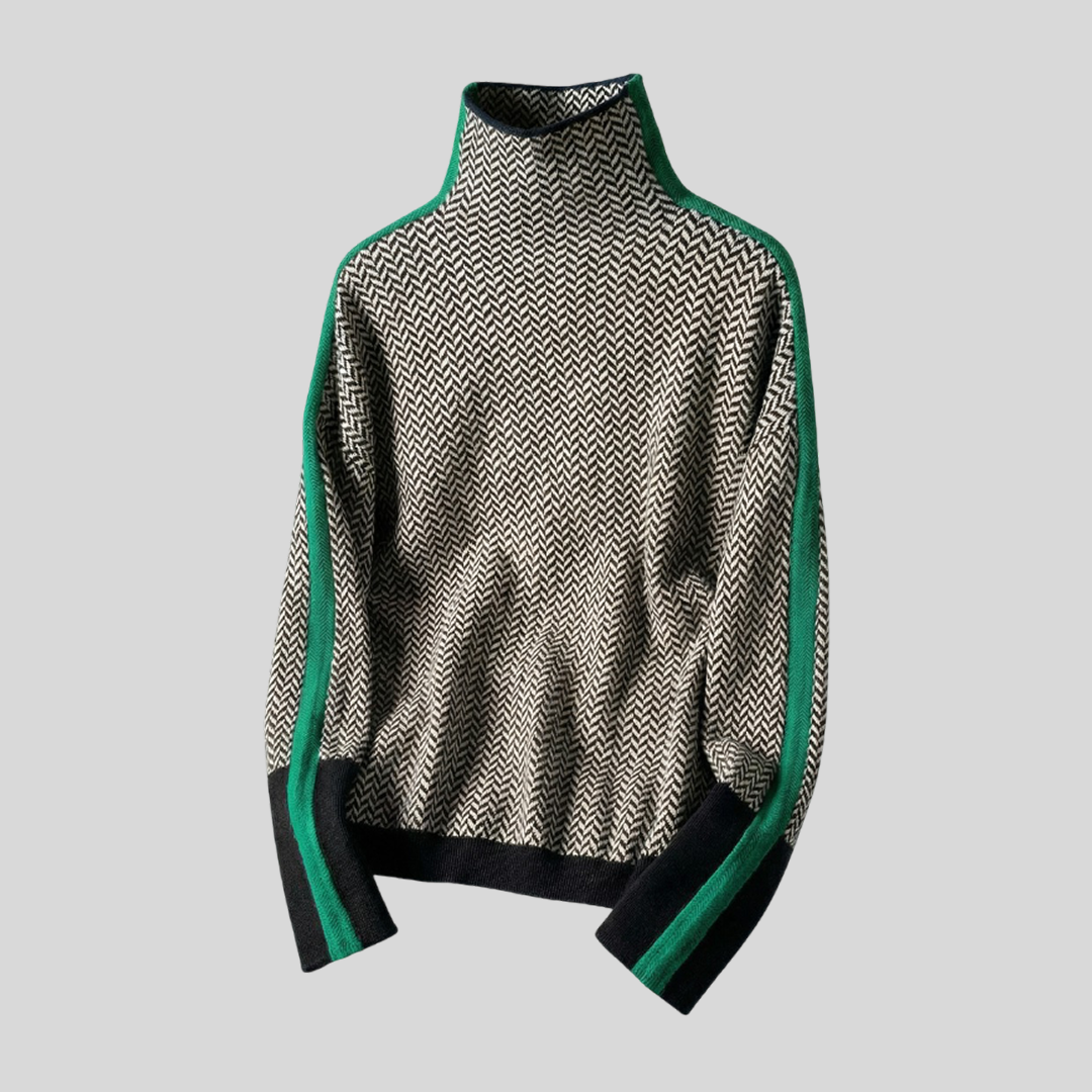 CLÉMENCE™║MAGLIONE A COLLO ALTO A RIGHE