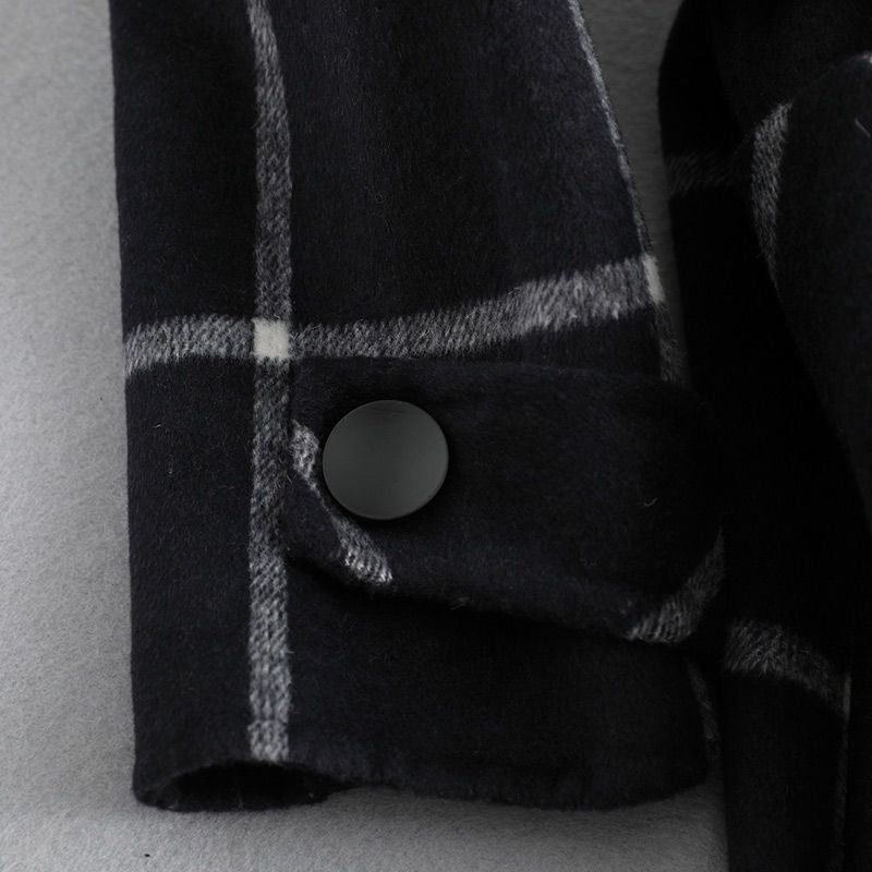 VALERIA™║Elegante cappotto di lana a quadri