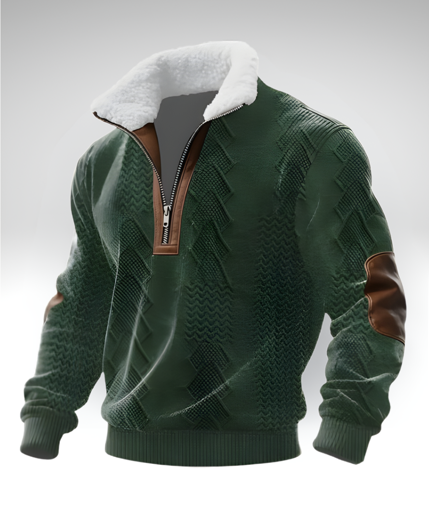 GABRIEL║Maglia con cerniera e collo foderato