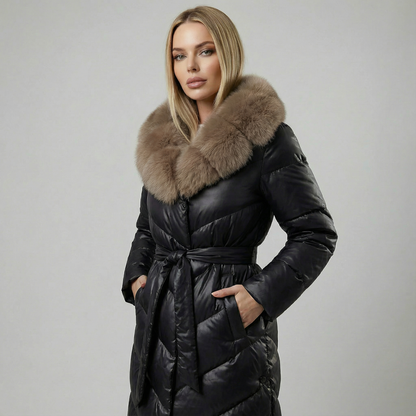 CHRISTINA™║Giacca elegante con collo in pelliccia sintetica