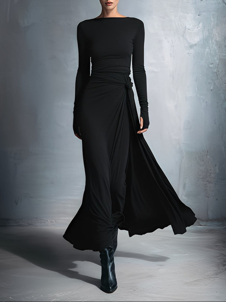 NAIARA║Vestito lungo con nodo laterale