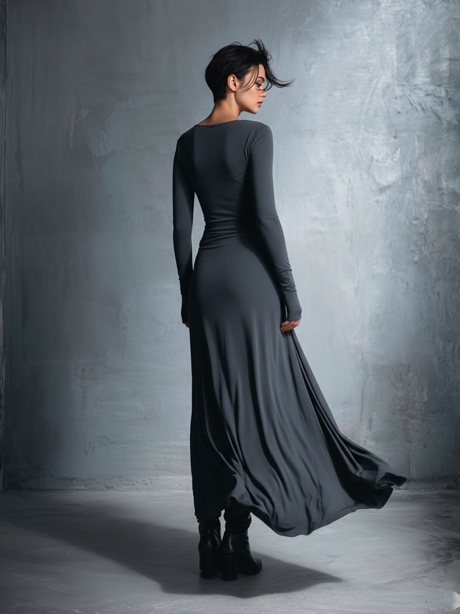 NAIARA║Vestito lungo con nodo laterale