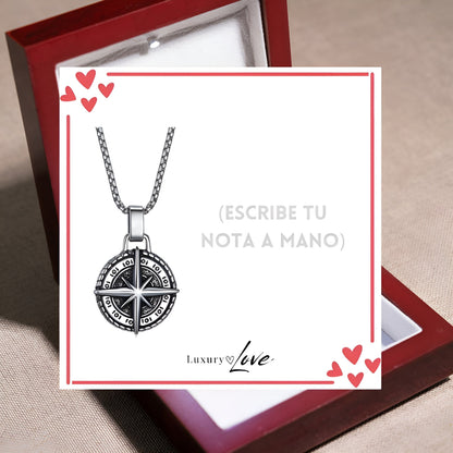 Collana Stella del Nord® per il mio Uomo (con lettera dedicata e Scatola con Luce)