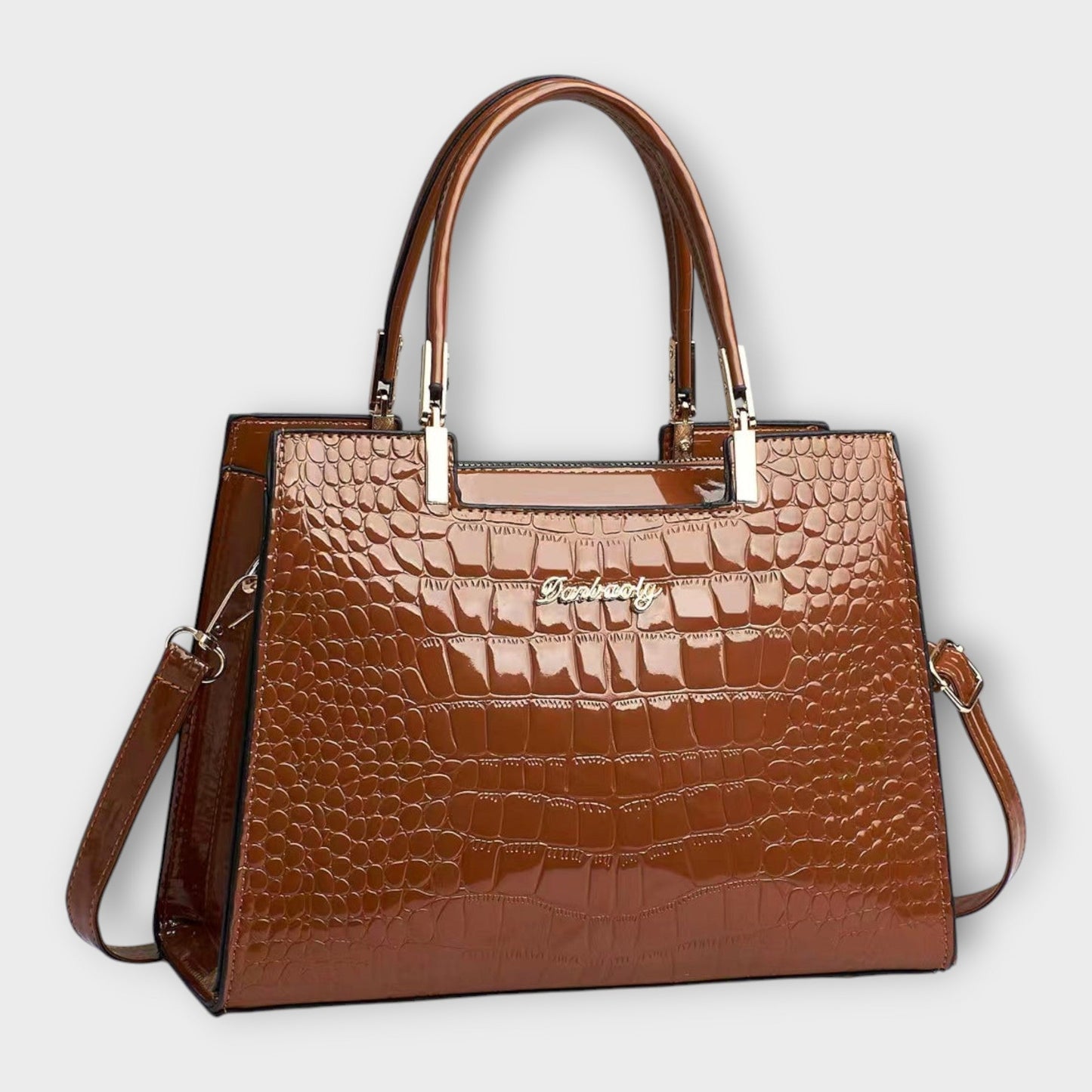 Maison Verdelle - Borsa stampata in pelle di coccodrillo lucida