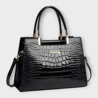 Maison Verdelle - Borsa stampata in pelle di coccodrillo lucida