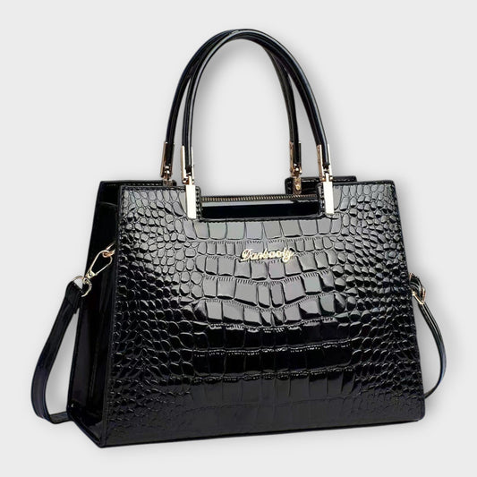 Maison Verdelle - Borsa stampata in pelle di coccodrillo lucida