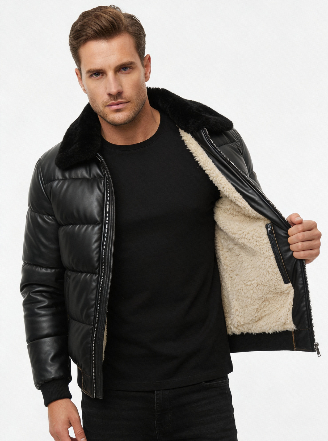 WIKTOR™║Calda giacca trapuntata dallo stile vintage