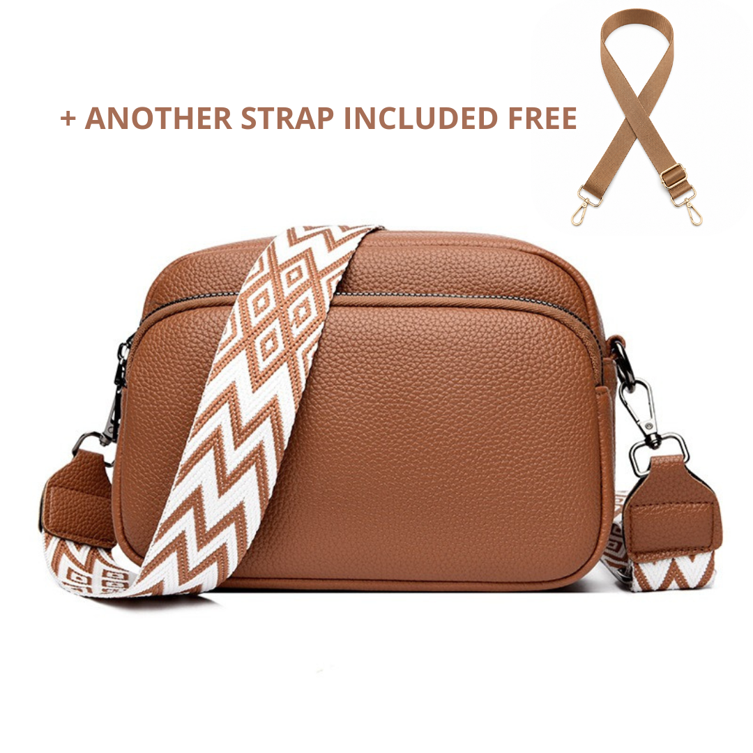 Bolso de hombro Sélion - Piel Auténtica Marrón