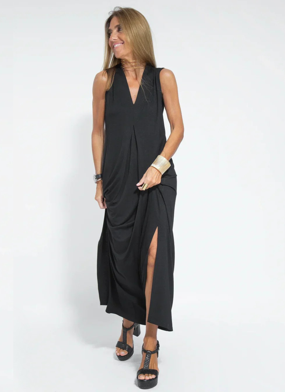 GERTRUDE | Vestito lungo modellante e gilet