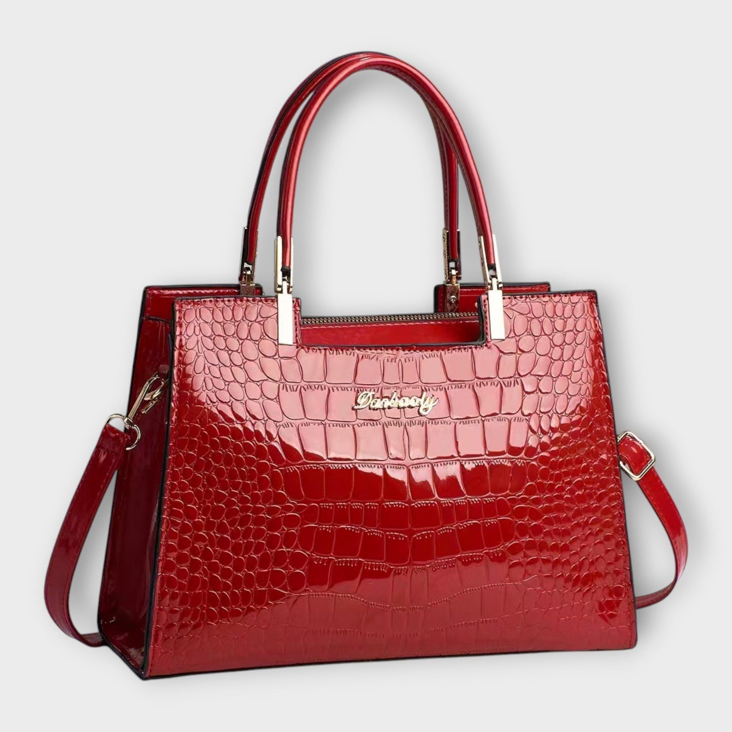 Maison Verdelle - Borsa stampata in pelle di coccodrillo lucida