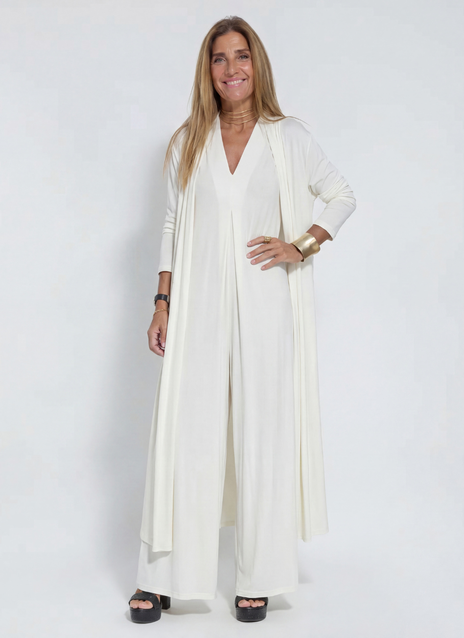 GERTRUDE | Vestito lungo modellante e gilet