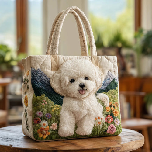 Bolso acolchado artesanal de perro
