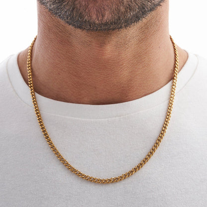 Collana Cuban Style® Dorata per il mio Uomo (con lettera dedicata e Scatola con Luce)