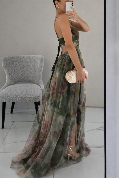 GISELLE™ | Incantevole abito lungo a fantasia floreale