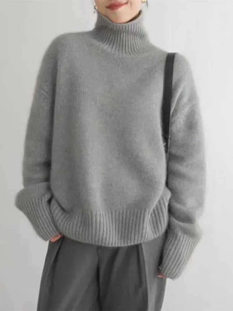 BELLA™║Elegante maglione a collo alto