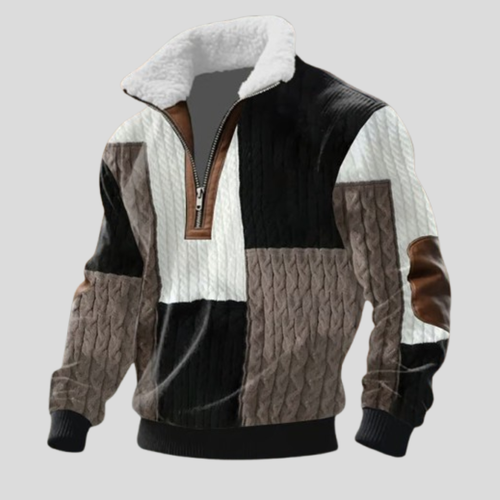 TUDOR™║Maglia con cerniera e colletto foderato