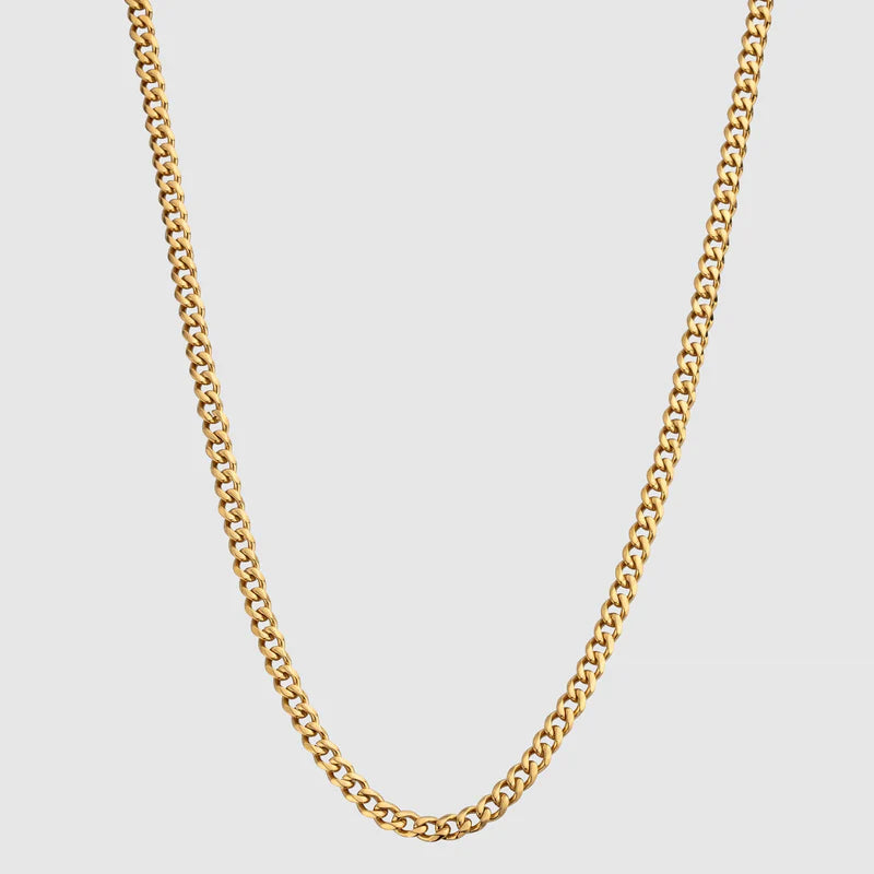 Collana Cuban Style® Dorata per il mio Uomo (con lettera dedicata e Scatola con Luce)