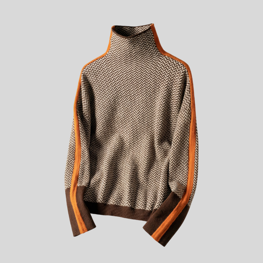 CLÉMENCE™║MAGLIONE A COLLO ALTO A RIGHE