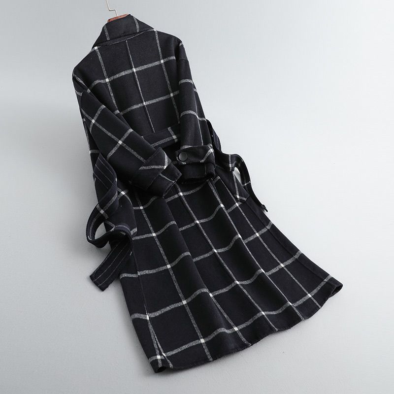 VALERIA™║Elegante cappotto di lana a quadri