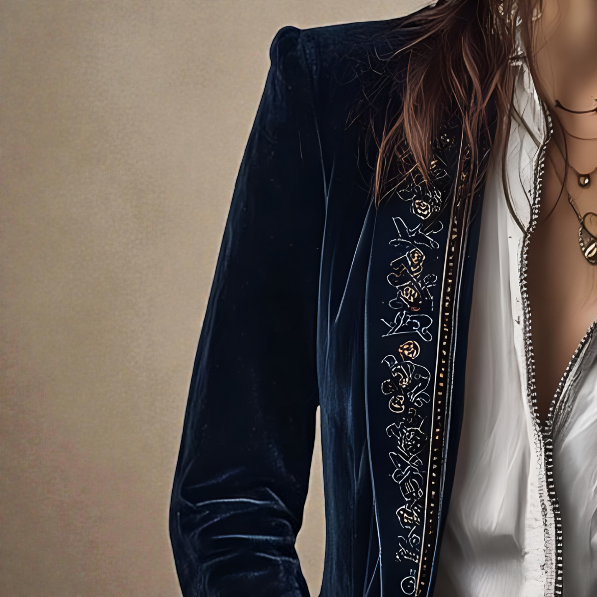 NURIA™║Elegante chaqueta de terciopelo