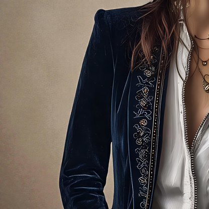 NURIA™║Elegante chaqueta de terciopelo