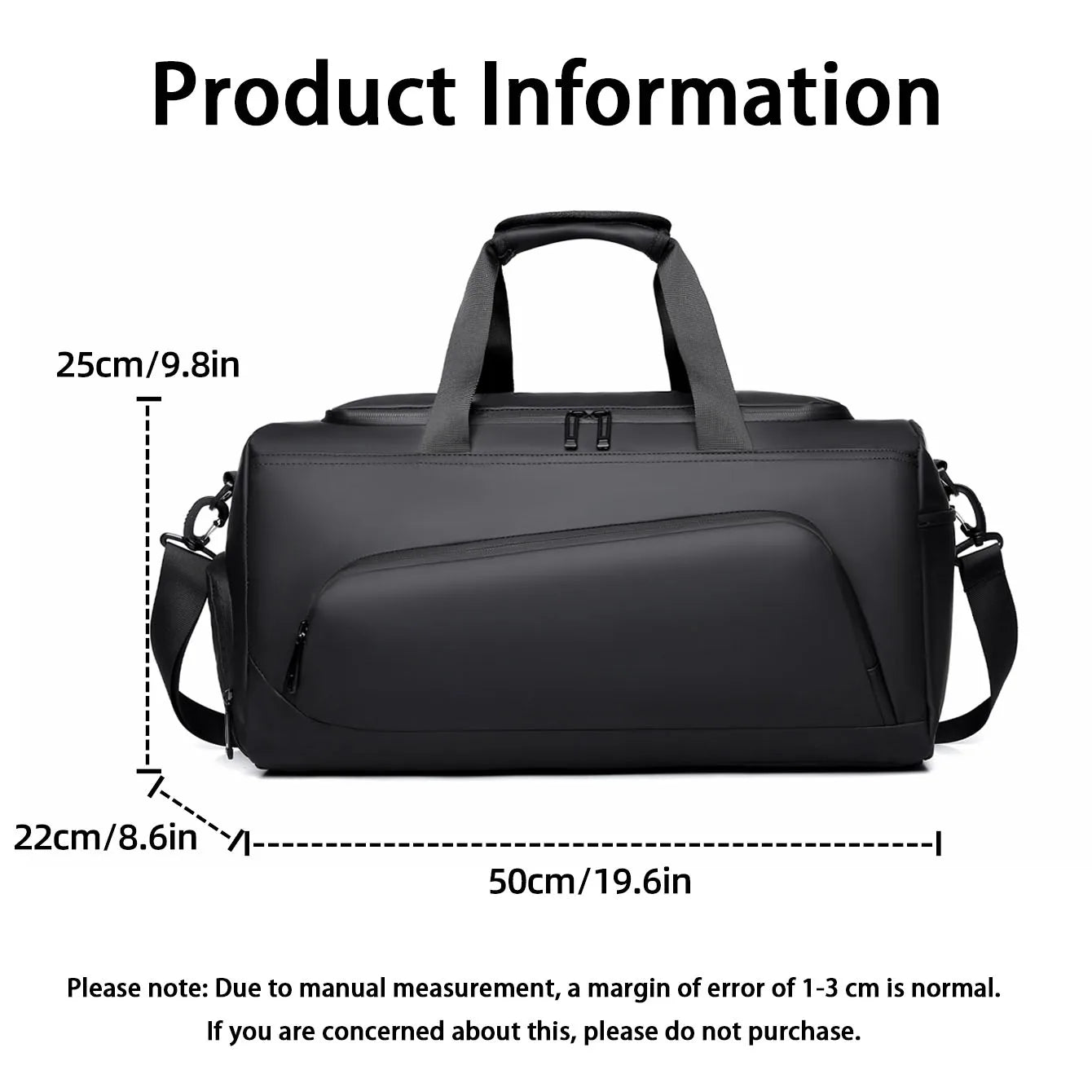 Borsa sportiva da palestra, borsa di grande capacità, borsa da viaggio portatile, multi-scomparto con porta scarpe, perfetta per le vacanze
