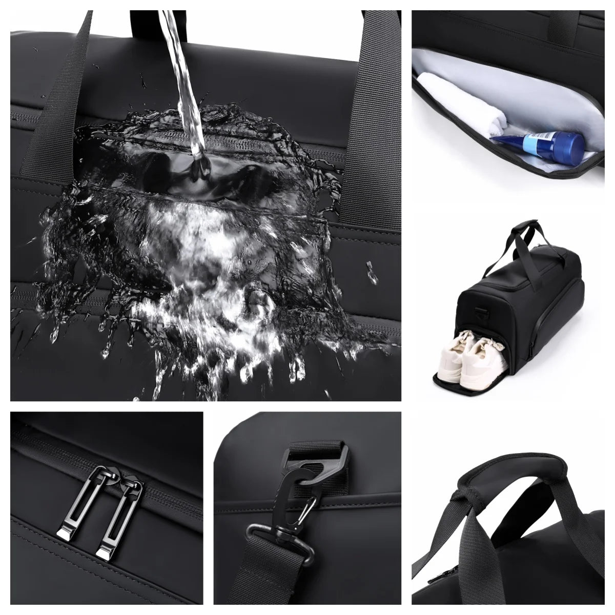 Borsa sportiva da palestra, borsa di grande capacità, borsa da viaggio portatile, multi-scomparto con porta scarpe, perfetta per le vacanze