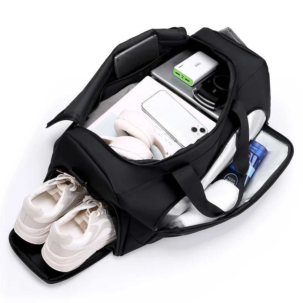 Borsa sportiva da palestra, borsa di grande capacità, borsa da viaggio portatile, multi-scomparto con porta scarpe, perfetta per le vacanze
