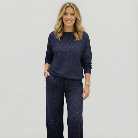 VIVIANA™║Girocollo, lucida, colore uniforme, stile completamente informale