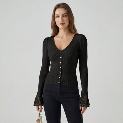 ELISE BELLE™║Maglione con maniche in pizzo