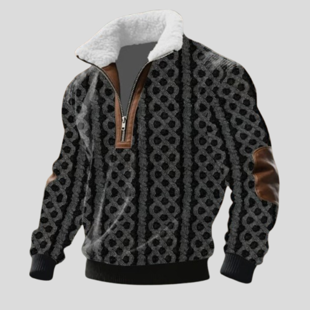 ALBERT™║Maglia con cerniera e collo foderato