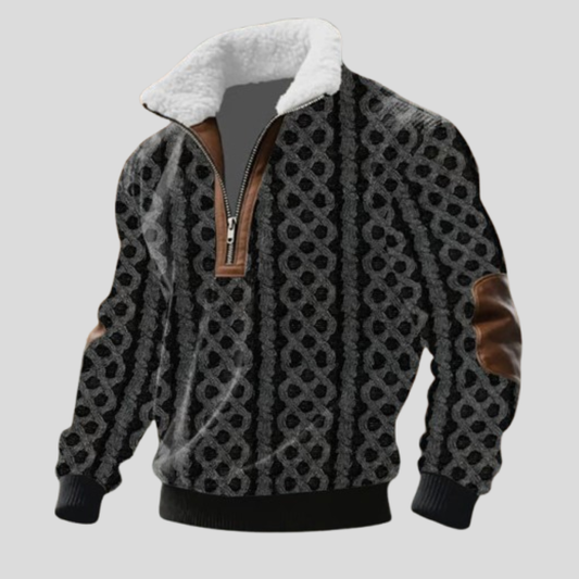 ALBERT™║Maglia con cerniera e collo foderato