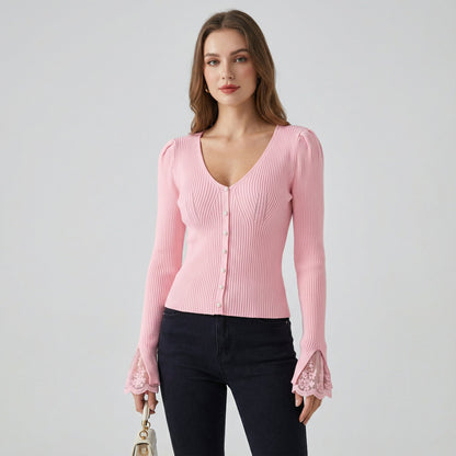ELISE BELLE™║Maglione con maniche in pizzo