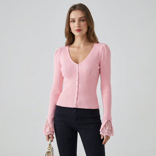 ELISE BELLE™║Maglione con maniche in pizzo