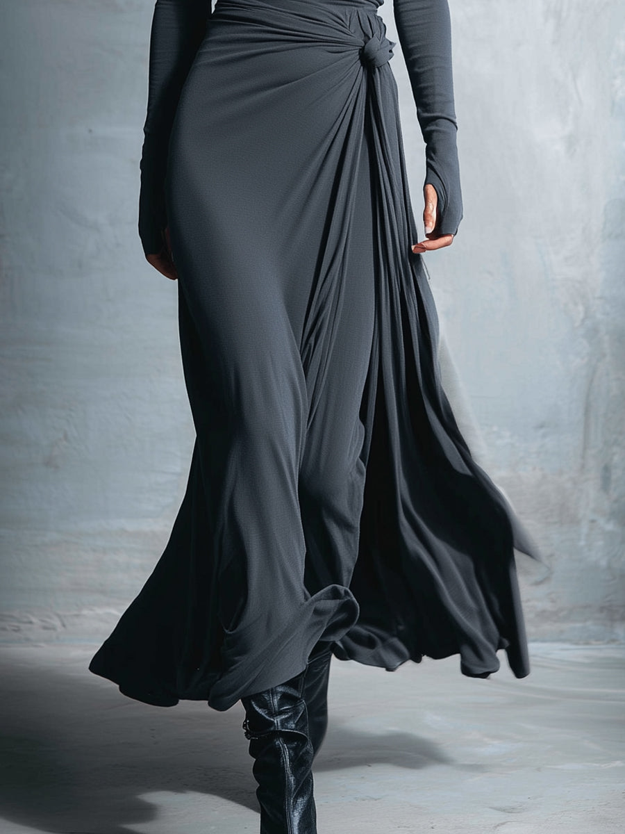NAIARA║Vestito lungo con nodo laterale