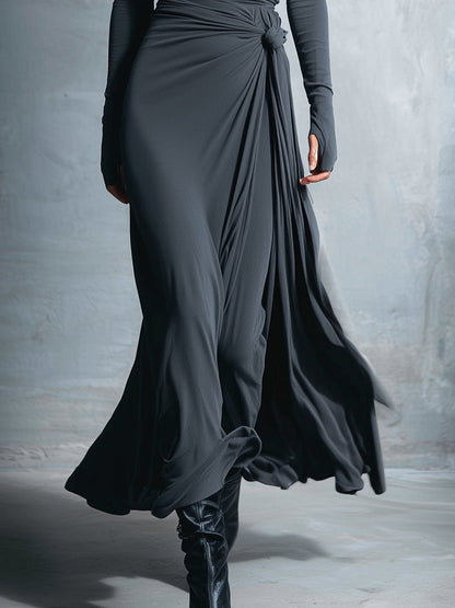 NAIARA║Vestito lungo con nodo laterale