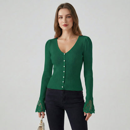 ELISE BELLE™║Maglione con maniche in pizzo