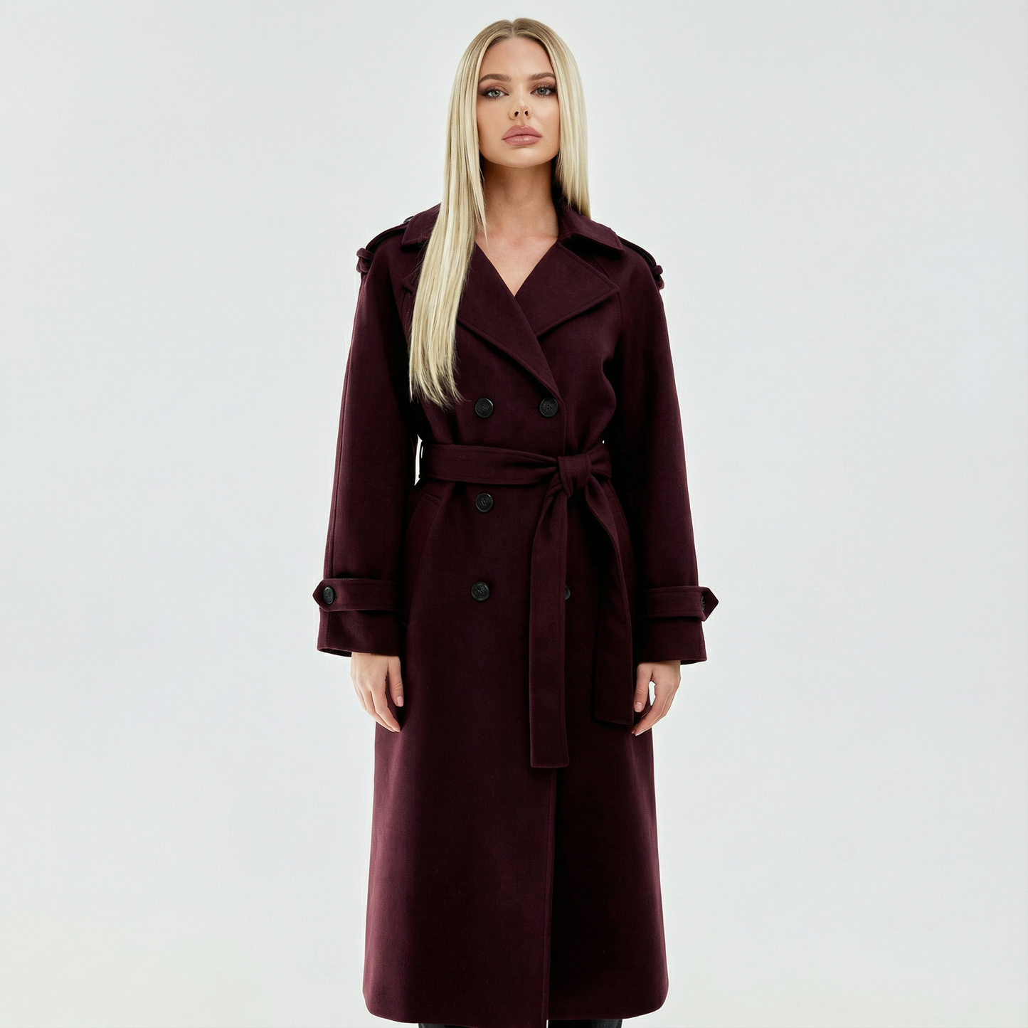 AMELIA™║Gabardina bordeaux