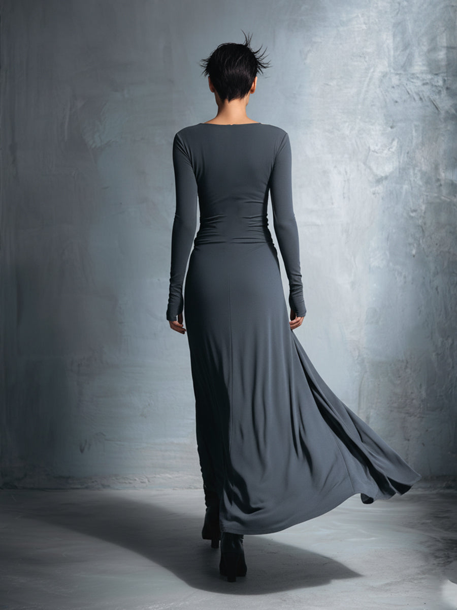 NAIARA║Vestito lungo con nodo laterale
