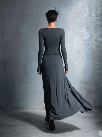 NAIARA║Vestito lungo con nodo laterale
