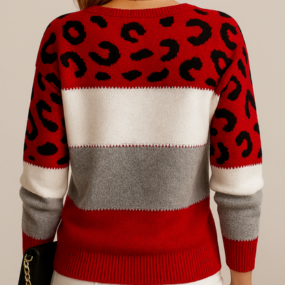 CASA NUA™║Elegante maglione leopardato