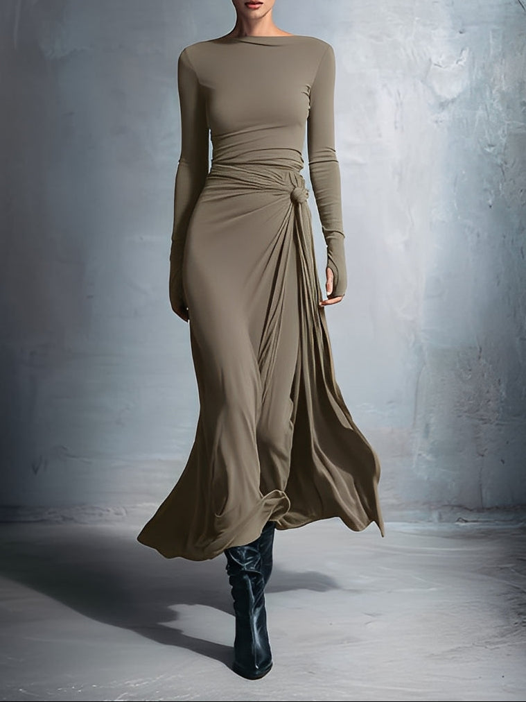 NAIARA║Vestito lungo con nodo laterale